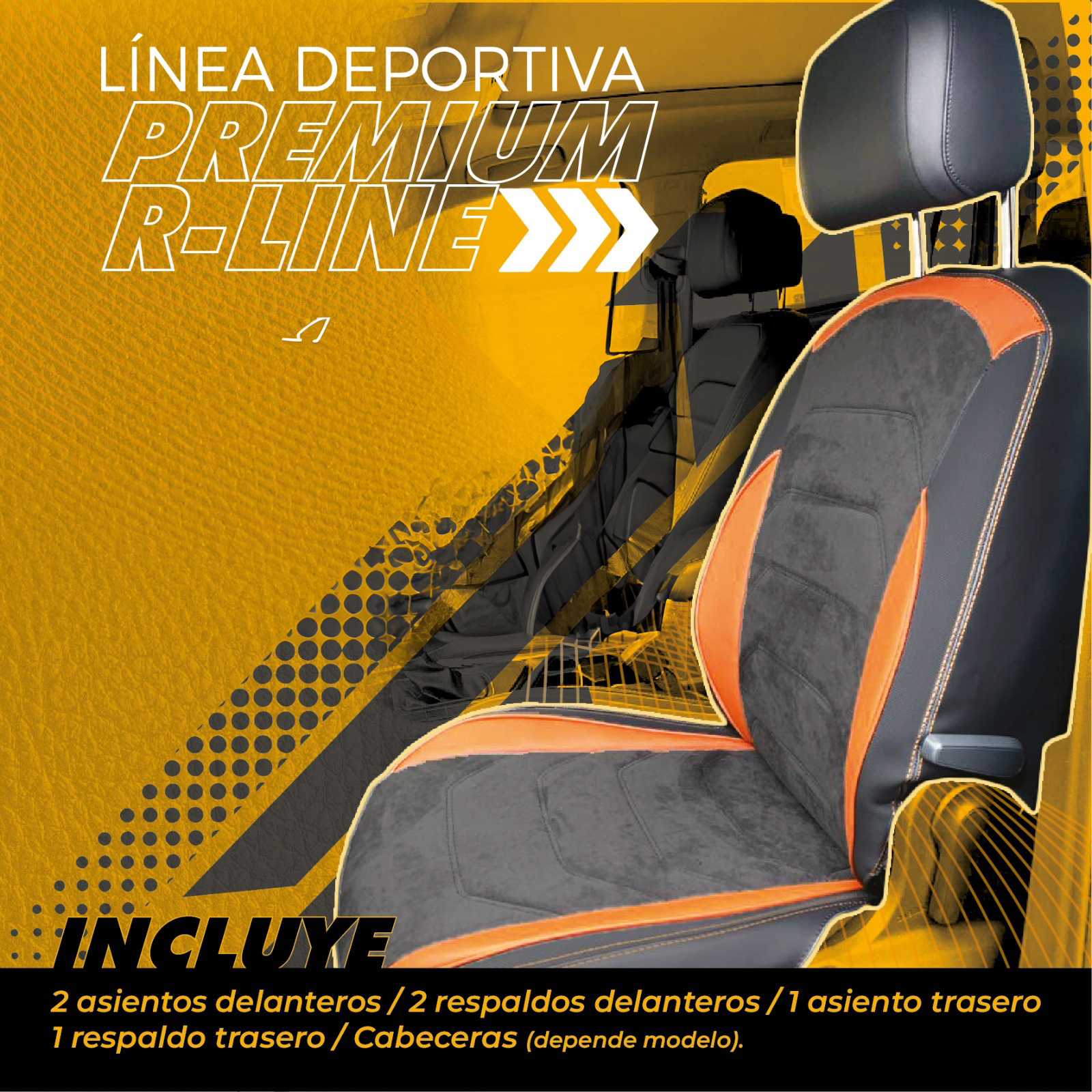Línea Premium R-Line - Vinil tipo piel con centros de alcántara